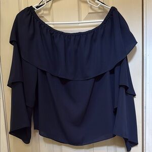 Elegant Navy Off-Shoulder Women's Top